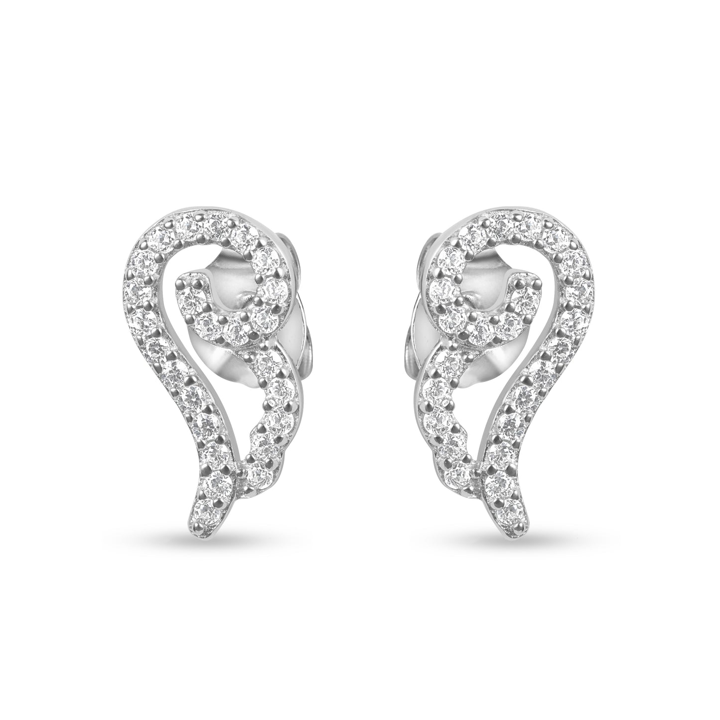 עגילי כסף כנפי אהבה