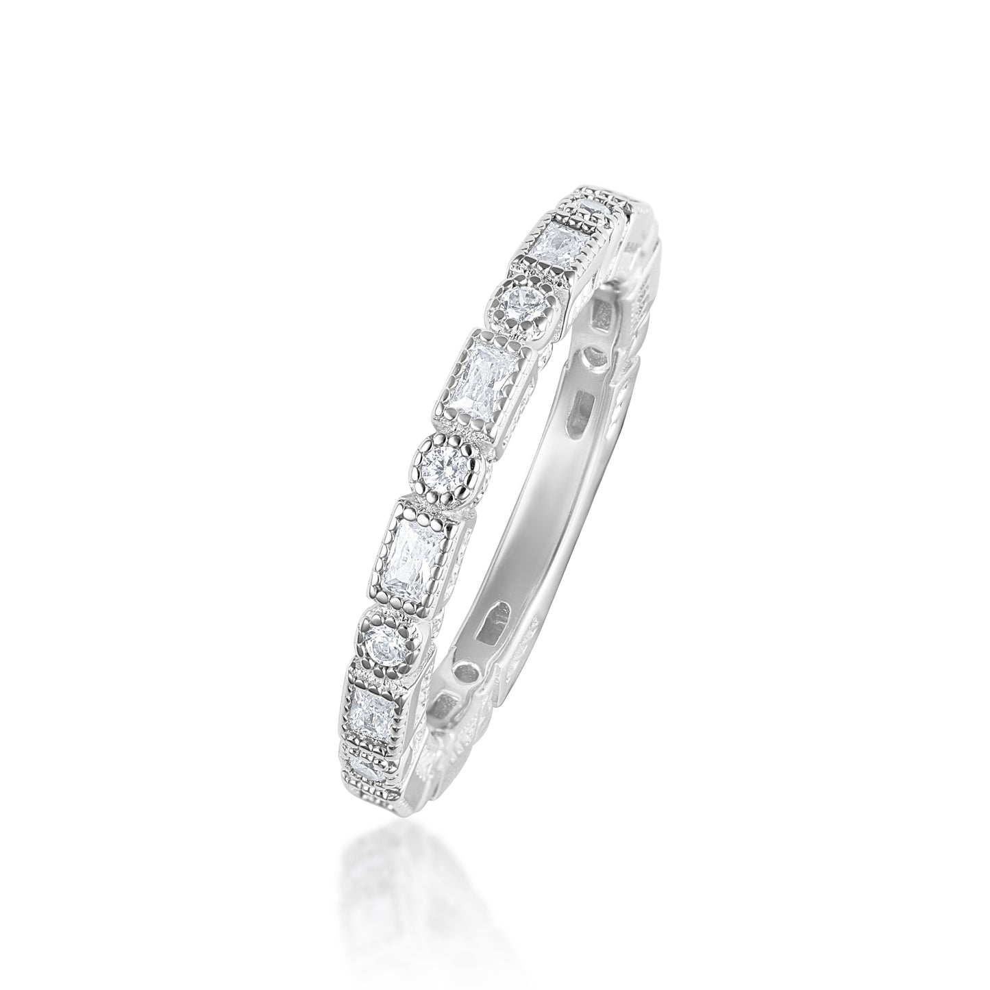 טבעת כסף ניצוצות מגוונים