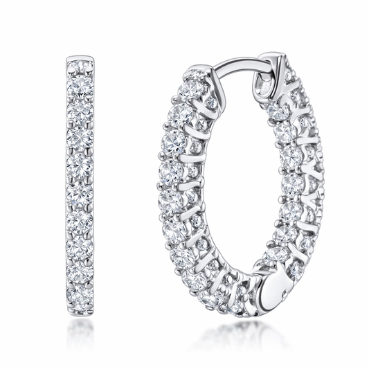 עגילי כסף חישוק זוהר