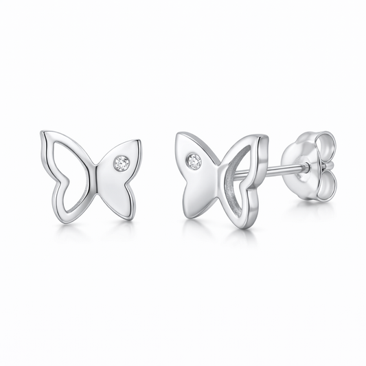 עגילי כסף פרפר קסום