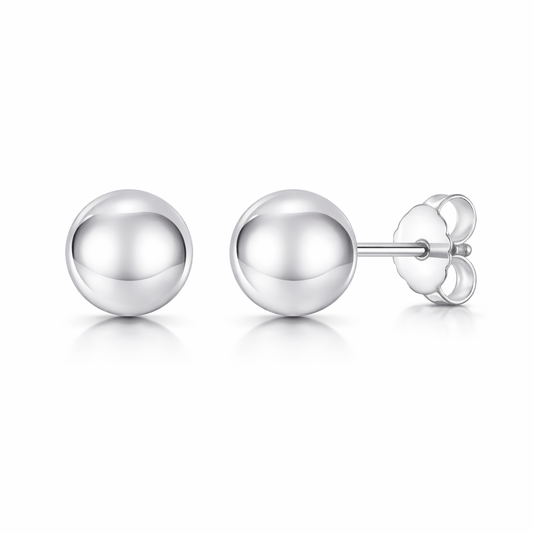 עגילי כסף כדור קלאסי