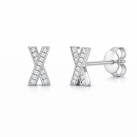 עגילי כסף X זוהר