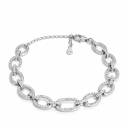 צמיד טניס חוליות אובל זוהר