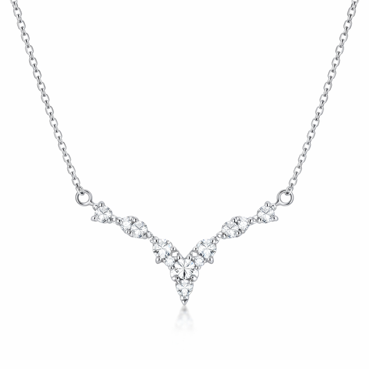 שרשרת כסף לב הקריסטל