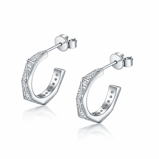 עגילי כסף חישוק מלכותי