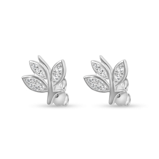 עגילי כסף עלה הנצח