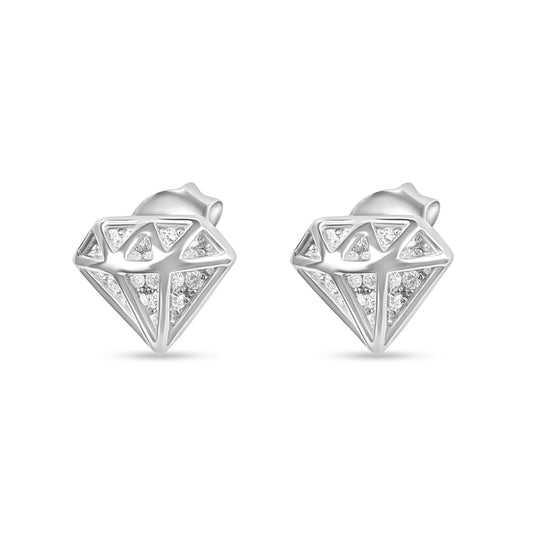 עגילי כסף ברק היהלום