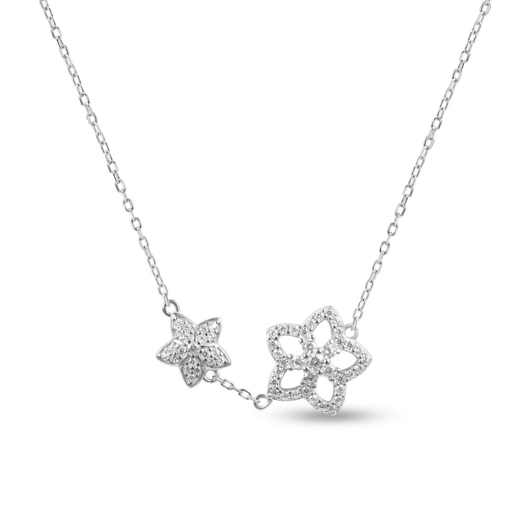 שרשרת כסף כוכבים פורחים