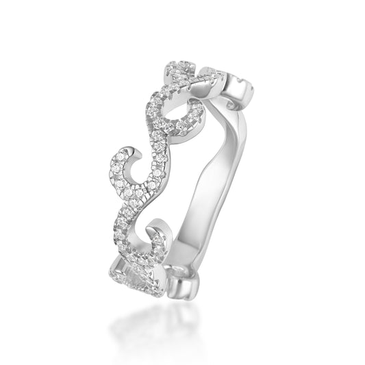 טבעת כסף שזירת זוהר