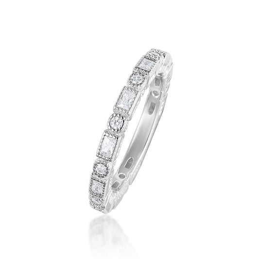 טבעת כסף ניצוצות מגוונים